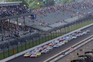 Speedway, IN - Jul 24, 2016: The NASCAR Sprint Cup Series race for the Combat Wounded Coalition 400 at the Indianapolis Motor Speedway in Speedway, IN.